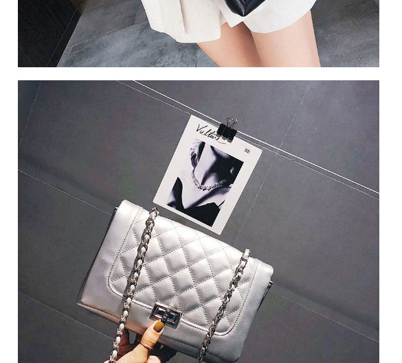 Fashion Silver Color Buckle Shape Decorated Shoulder Bag,Messenger bags