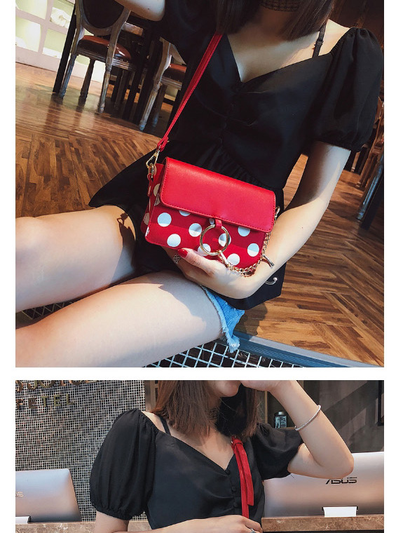 Fashion Black Spot Pattern Decorated Shoulder Bag,Messenger bags