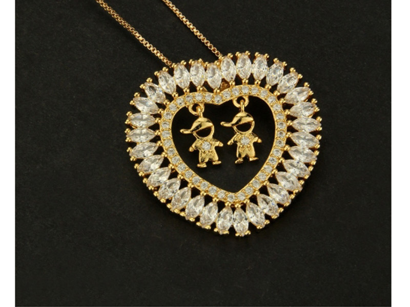 Fashion Gold Color Boy&girl Shape Decorated Necklace,Necklaces