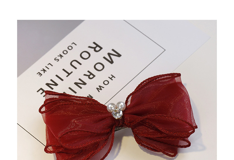 Fashion Claret Red Bowknot Shape Decorated Hair Clip,Hairpins
