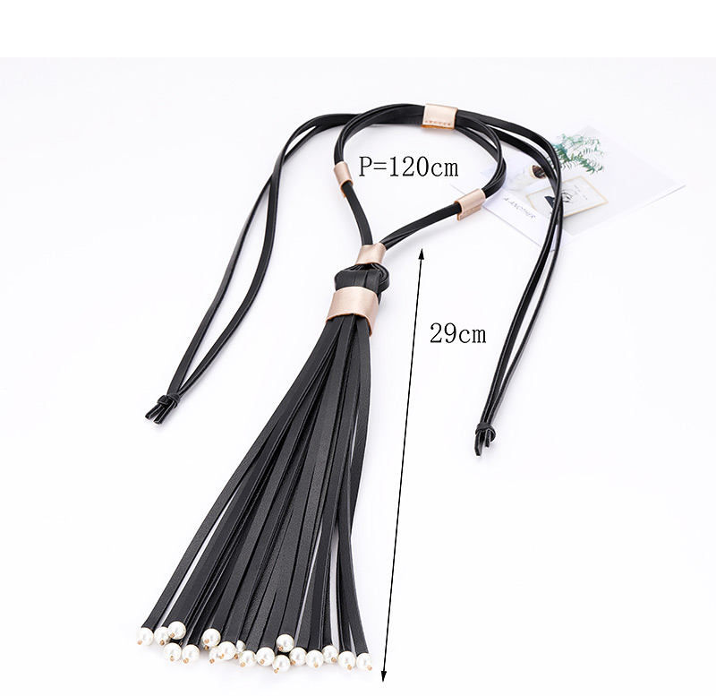 Fashion Black Tassel Decorated Pure Color Necklace,Bib Necklaces