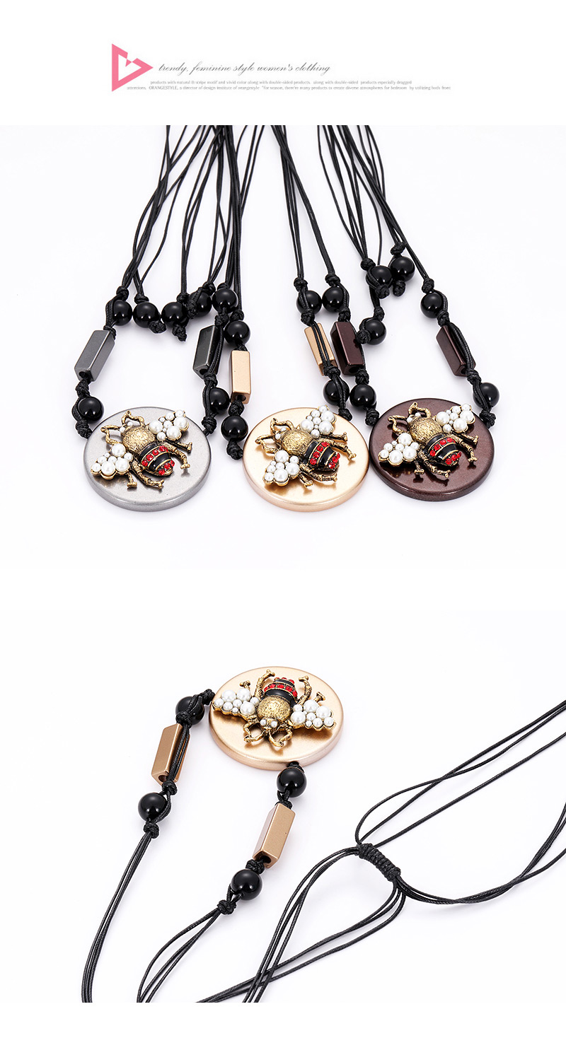 Fashion Gun Black Inset Shape Decorated Necklace,Pendants