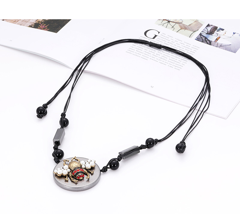 Fashion Brown Inset Shape Decorated Necklace,Pendants