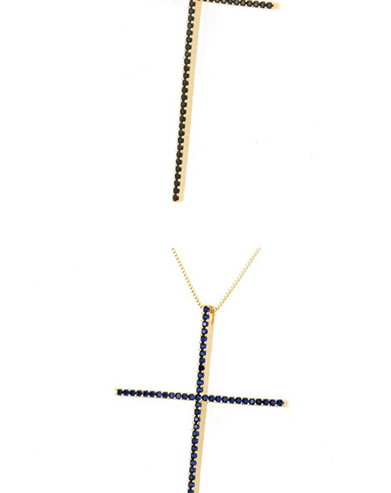 Fashion Black Cross Shape Decorated Necklace,Necklaces