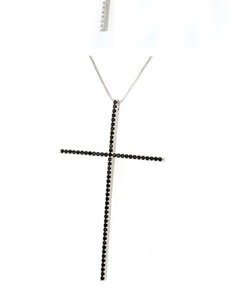 Fashion Black Cross Shape Decorated Necklace,Necklaces