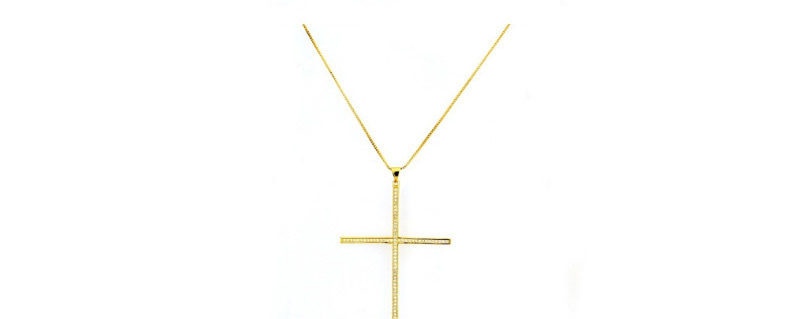 Fashion Black+gold Color Cross Shape Decorated Necklace,Necklaces