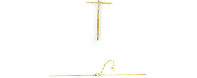 Fashion Gold Color Cross Shape Decorated Necklace,Necklaces