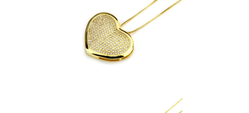 Fashion Blue+gold Color Heart Shape Decorated Necklace,Necklaces