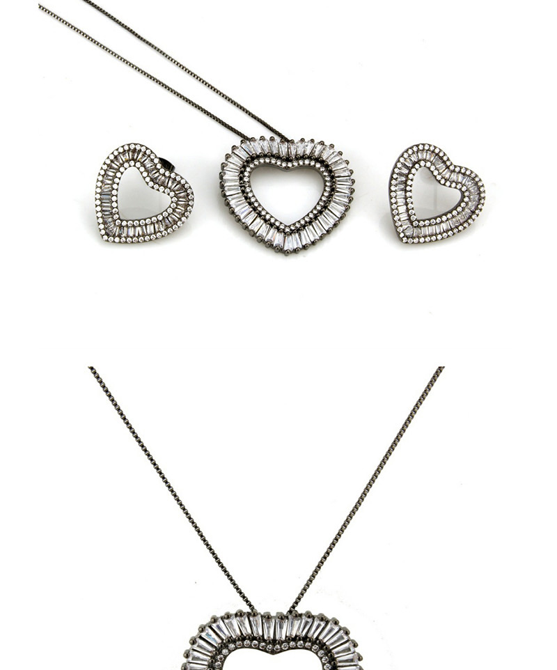 Fashion Black Heart Shape Decorated Jewelry Set,Jewelry Set