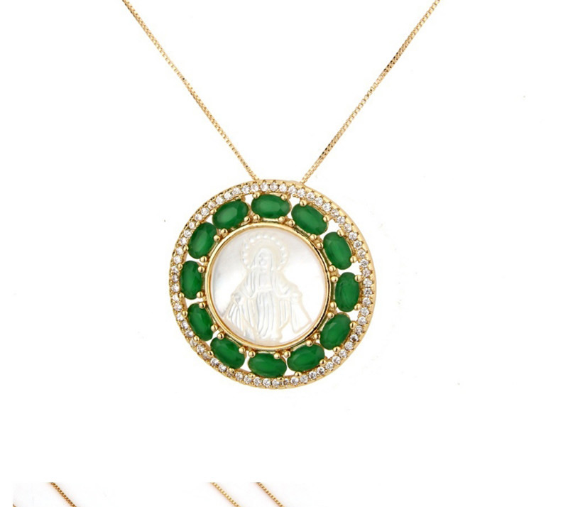 Fashion Green Round Shape Decorated Necklace,Necklaces