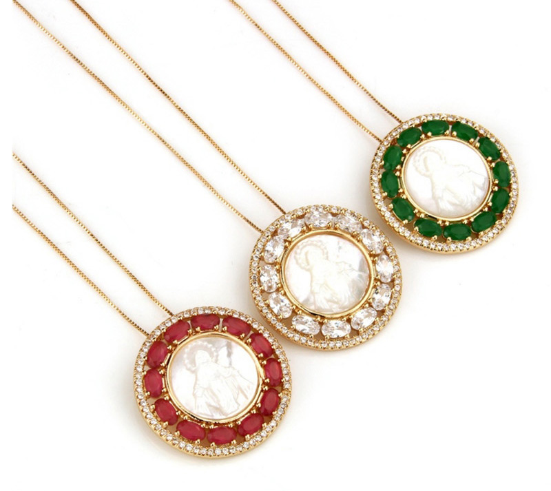 Fashion Red Round Shape Decorated Necklace,Necklaces
