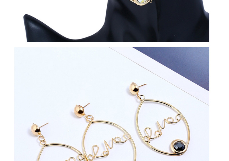 Fashion Black Letter Shape Decorated Earrings,Drop Earrings