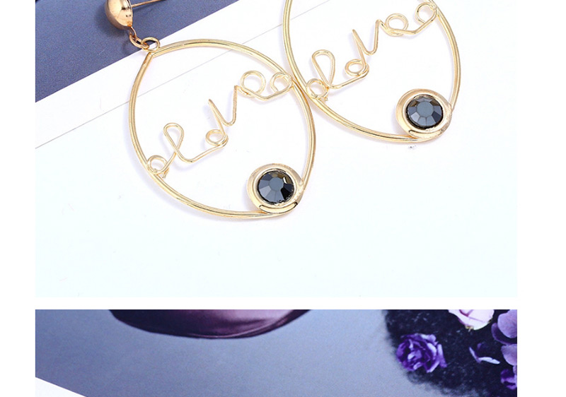 Fashion Black Letter Shape Decorated Earrings,Drop Earrings