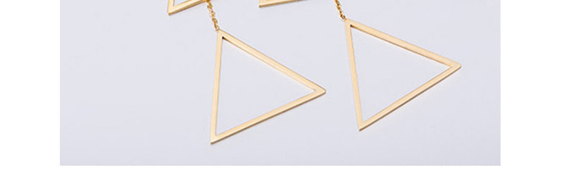 Fashion Gold Color Triangle Shape Decorated Earrings,Earrings