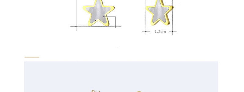 Fashion Gold Color+white Star Shape Decorated Earrings,Earrings