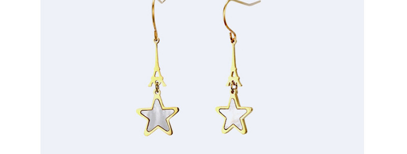 Fashion Gold Color+black Star Shape Decorated Earrings,Earrings