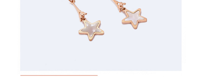 Fashion Rose Gold+white Star Shape Decorated Earrings,Earrings