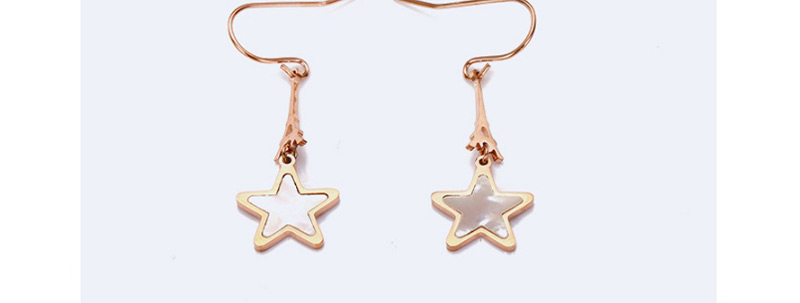 Fashion Gold Color+black Star Shape Decorated Earrings,Earrings