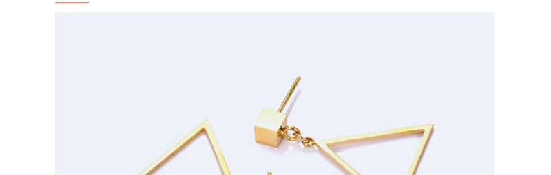 Fashion Rose Gold Triangle Shape Decorated Earrings,Earrings
