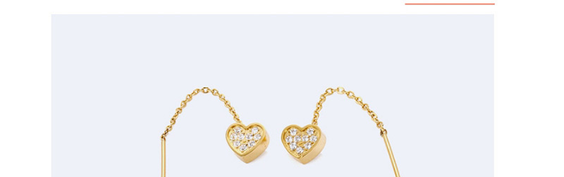 Fashion Rose Gold Heart Shape Decorated Earrings,Earrings