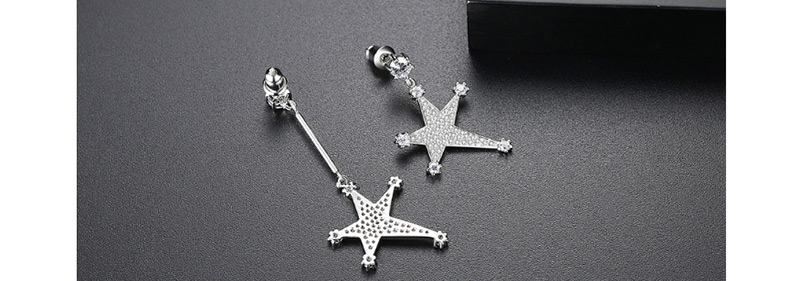 Fashion Silver Color Star Shape Decorated Earrings,Earrings