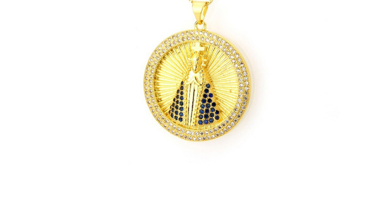 Fashion Gold Color+sapphire Blue Round Shape Decorated Necklace,Necklaces