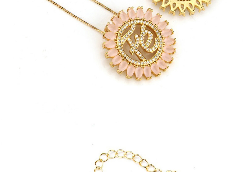 Fashion Pink Letter Shape Decorated Hollow Out Necklace,Necklaces