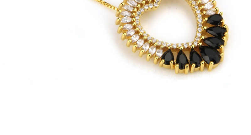 Fashion Gold Color+black Heart Shape Decorated Necklace,Necklaces