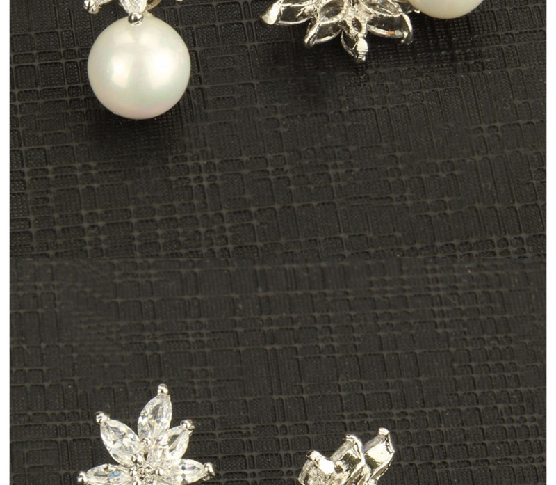 Fashion Silver Color Pearl&diamond Decorated Earrings,Earrings