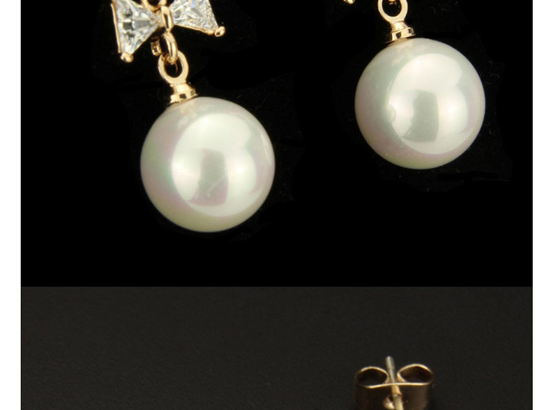Fashion Gold Color Bowknot Shape Decorated Earrings,Earrings