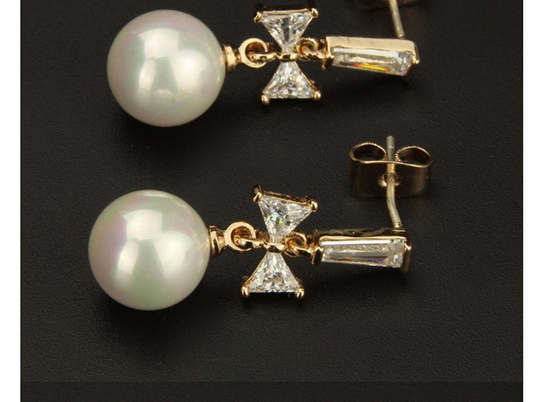 Fashion Gold Color Bowknot Shape Decorated Earrings,Earrings