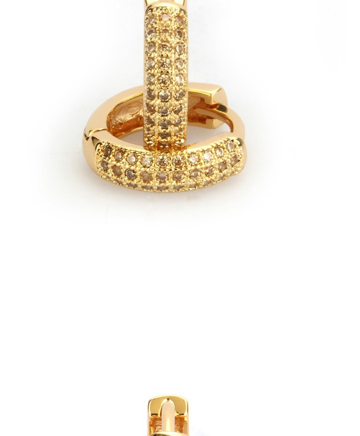Fashion Gold Color+red Diamond Decorated Earrings,Earrings