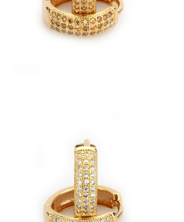 Fashion Champagne Diamond Decorated Earrings,Earrings