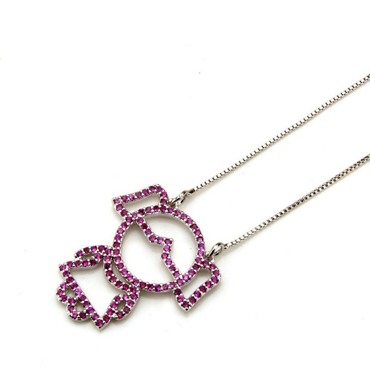 Fashion Purple Gril Pattern Decorated Necklace,Necklaces