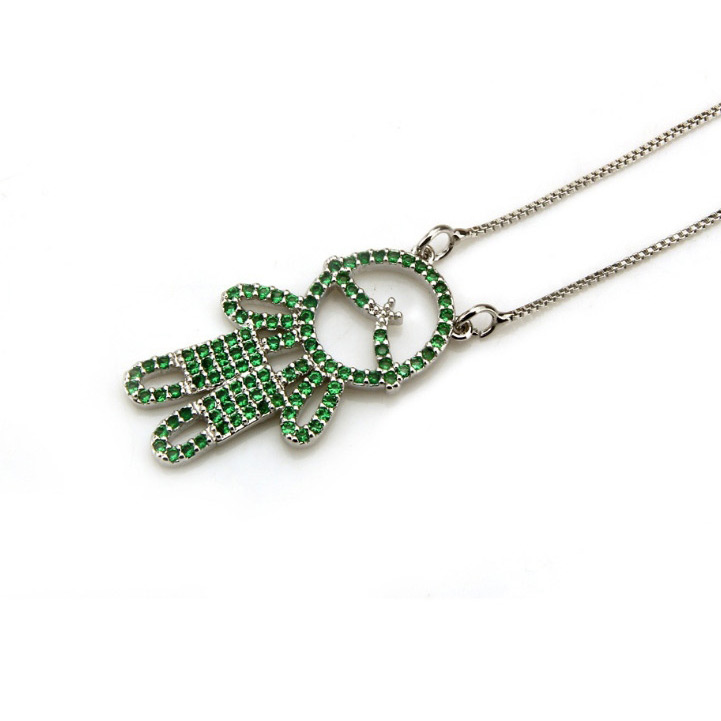 Fashion Green Boy Shape Decorated Necklace,Necklaces