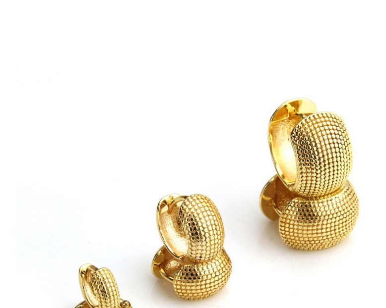 Fashion Gold Color Round Shape Decorated Pure Color Earrings,Earrings