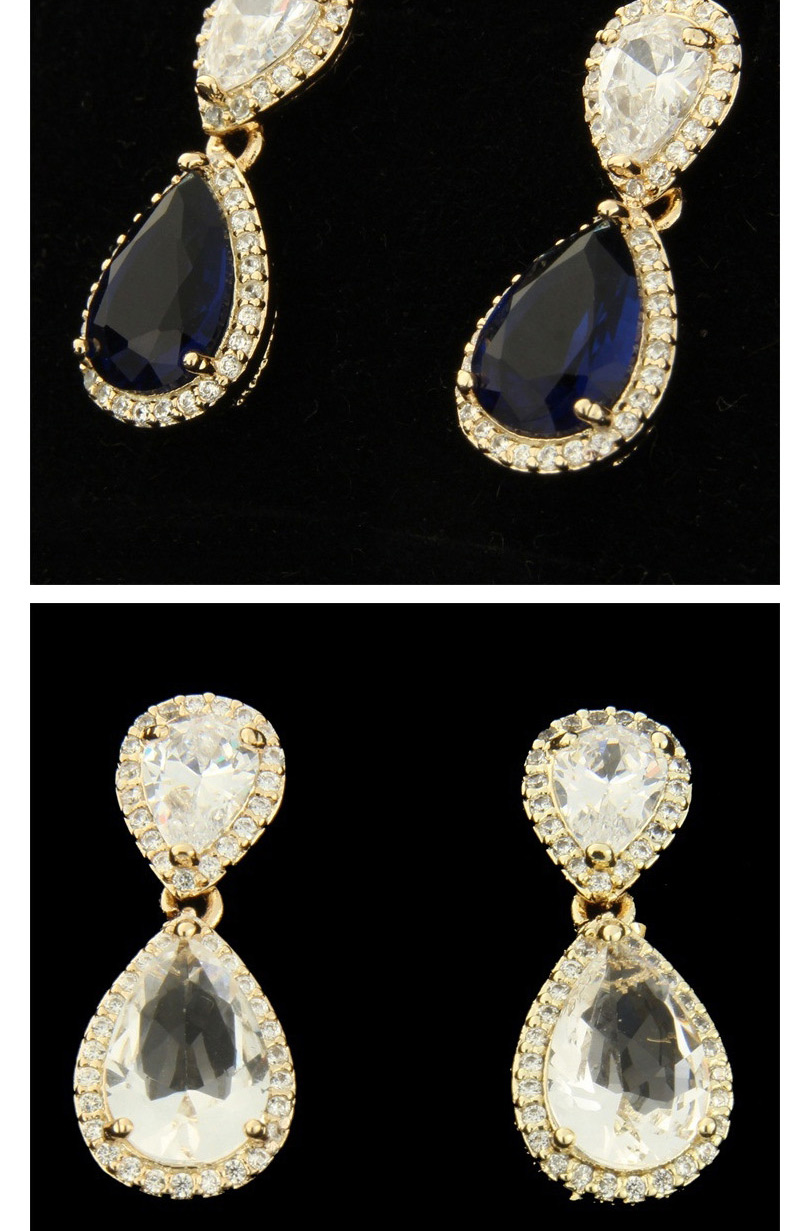 Fashion Black Water Drop Shape Decorated Earrings,Earrings