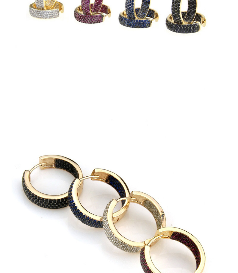 Fashion Gold Color+red Round Shape Decorated Earrings,Earrings