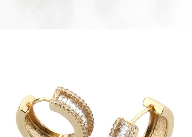 Fashion Gold Color Diamond Decorated Earrings,Earrings