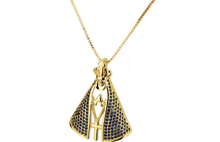 Fashion Blue Diamond Decorated Necklace,Necklaces