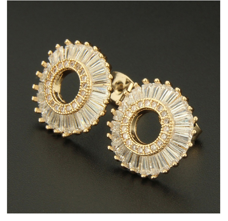 Fashion Silver Color+blue Round Shape Decorated Earrings,Earrings
