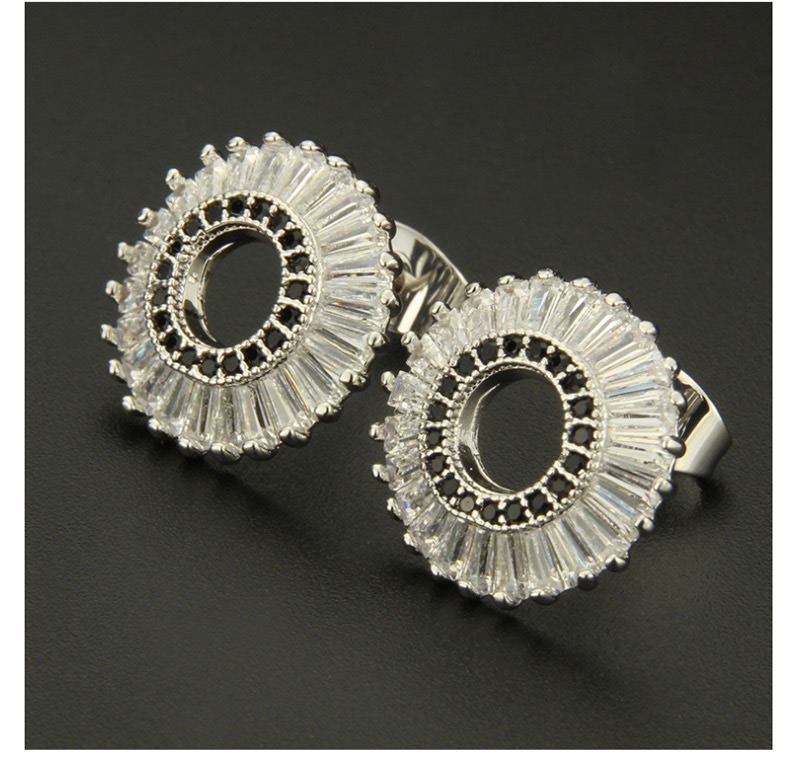 Fashion Gold Color+black Round Shape Decorated Earrings,Earrings