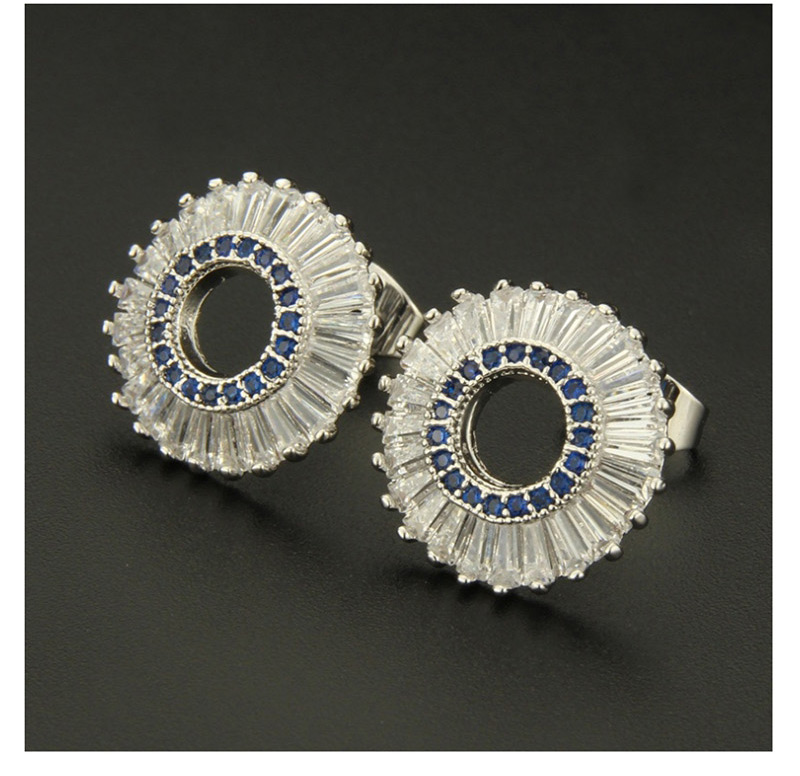Fashion Silver Color Round Shape Decorated Earrings,Earrings