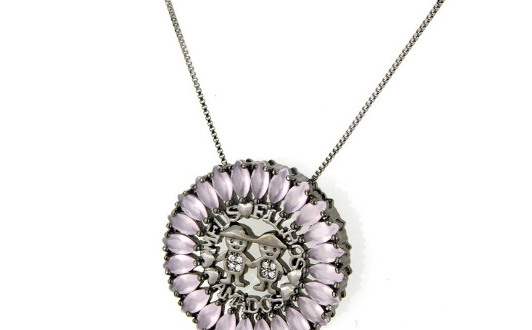 Fashion Pink+black Round Shape Decorated Hollow Out Necklace,Necklaces