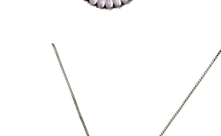 Fashion Black+white Round Shape Decorated Hollow Out Necklace,Necklaces