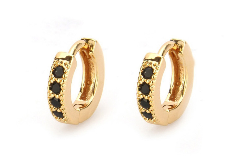 Fashion Gold Color+blue Round Shape Decorated Earrings,Earrings