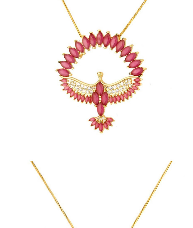 Fashion Pink Bird Shape Decorated Necklace,Necklaces