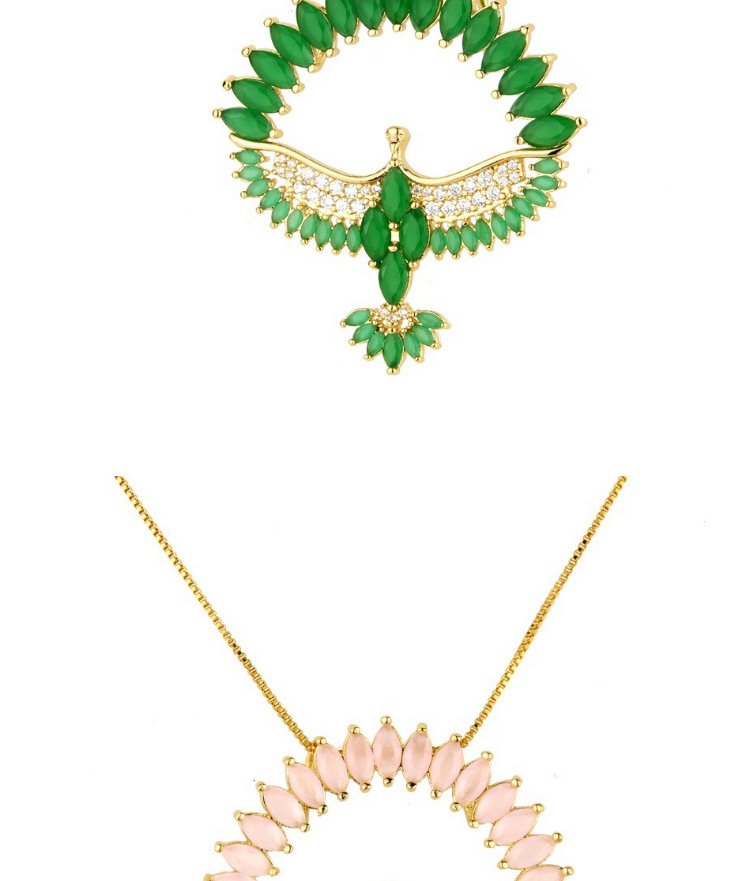 Fashion Green Bird Shape Decorated Necklace,Necklaces
