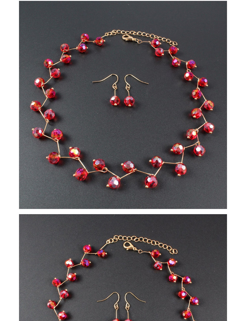 Fashion Red Bead Decorated Pure Color Jewelry Set,Jewelry Sets