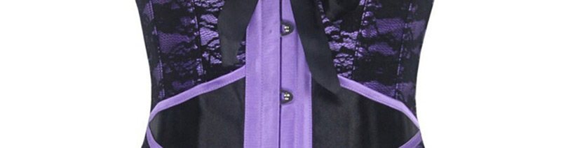 Fashion Purple Button Decorated Corset,Shapewear